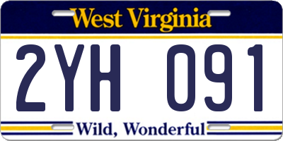 WV license plate 2YH091