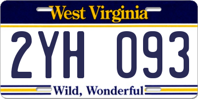 WV license plate 2YH093