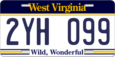 WV license plate 2YH099