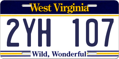 WV license plate 2YH107