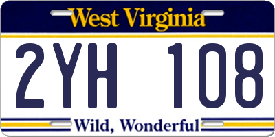WV license plate 2YH108