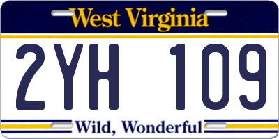 WV license plate 2YH109