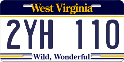 WV license plate 2YH110