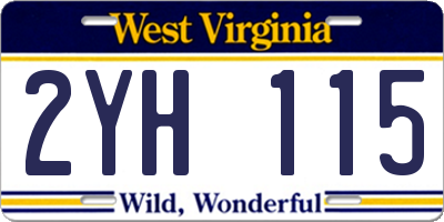 WV license plate 2YH115