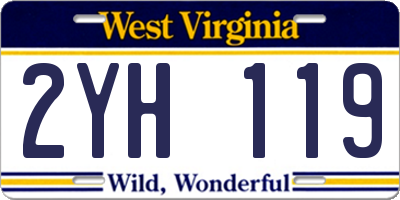 WV license plate 2YH119