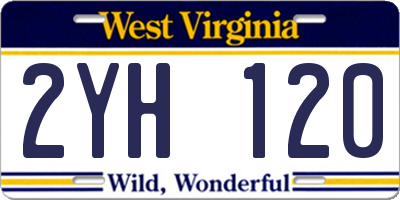 WV license plate 2YH120