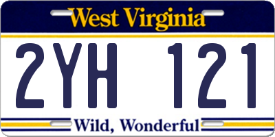 WV license plate 2YH121