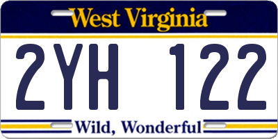 WV license plate 2YH122