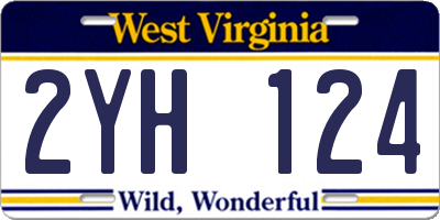 WV license plate 2YH124