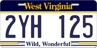 WV license plate 2YH125