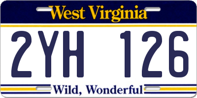 WV license plate 2YH126
