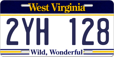 WV license plate 2YH128
