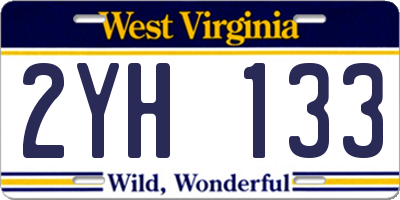 WV license plate 2YH133