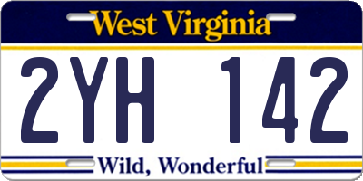 WV license plate 2YH142