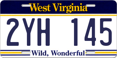 WV license plate 2YH145