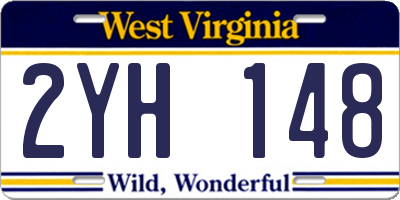 WV license plate 2YH148