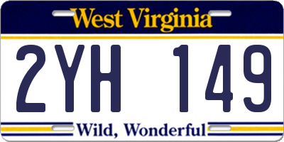 WV license plate 2YH149
