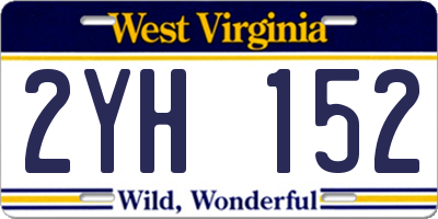 WV license plate 2YH152