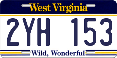 WV license plate 2YH153