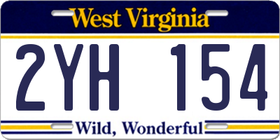 WV license plate 2YH154