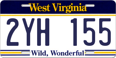 WV license plate 2YH155