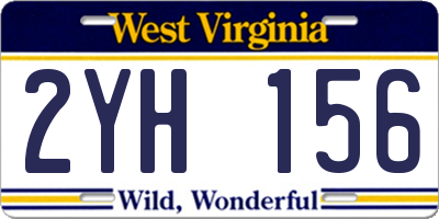 WV license plate 2YH156
