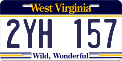 WV license plate 2YH157