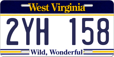 WV license plate 2YH158
