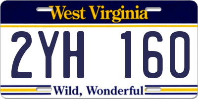 WV license plate 2YH160