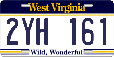 WV license plate 2YH161