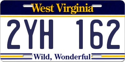 WV license plate 2YH162