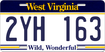 WV license plate 2YH163