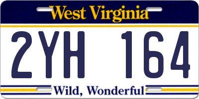 WV license plate 2YH164