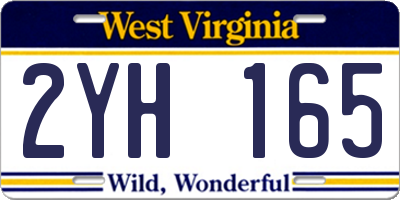 WV license plate 2YH165