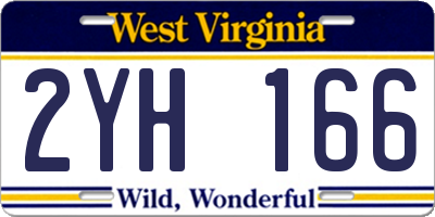 WV license plate 2YH166