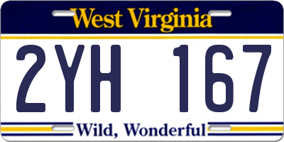 WV license plate 2YH167