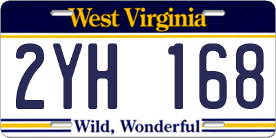 WV license plate 2YH168
