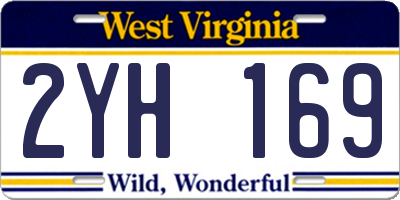 WV license plate 2YH169