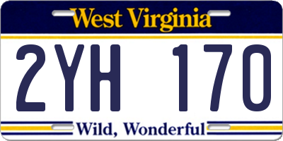 WV license plate 2YH170