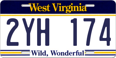 WV license plate 2YH174