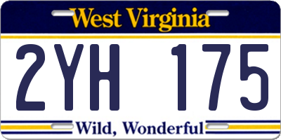 WV license plate 2YH175