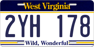 WV license plate 2YH178