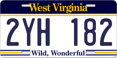 WV license plate 2YH182