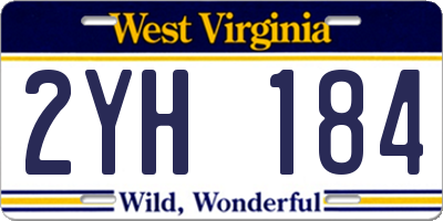 WV license plate 2YH184
