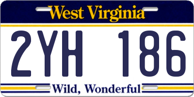 WV license plate 2YH186