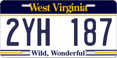 WV license plate 2YH187