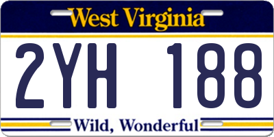 WV license plate 2YH188