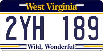 WV license plate 2YH189