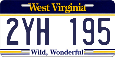 WV license plate 2YH195