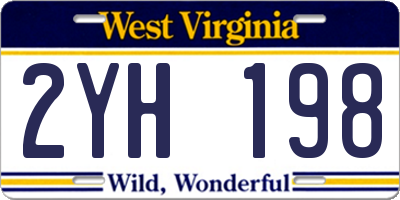 WV license plate 2YH198